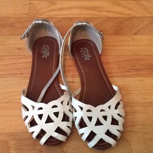 White, and silver sandals